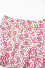 Load image into Gallery viewer, Pink Boho Floral Print Cropped Top Mini Skirt Set