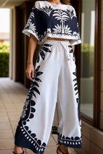 Load image into Gallery viewer, Printed Half Sleeve Top and Wide Leg Pants Set