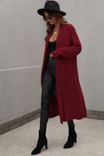 Load image into Gallery viewer, Waffle Knit Open Front Duster Cardigan With Pockets