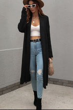 Load image into Gallery viewer, Waffle Knit Open Front Duster Cardigan With Pockets