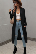 Load image into Gallery viewer, Waffle Knit Open Front Duster Cardigan With Pockets