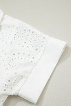Load image into Gallery viewer, White Solid Color Eyelet Embroidered T Shirt Mini Dress