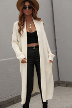 Load image into Gallery viewer, Waffle Knit Open Front Duster Cardigan With Pockets