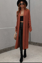 Load image into Gallery viewer, Waffle Knit Open Front Duster Cardigan With Pockets