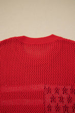 Load image into Gallery viewer, Sky Blue Flag Graphic Short Sleeve Sweater Top