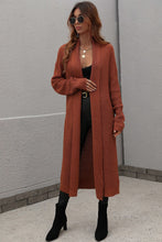 Load image into Gallery viewer, Waffle Knit Open Front Duster Cardigan With Pockets