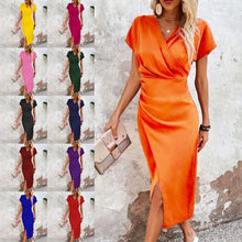 Load image into Gallery viewer, Orange Midi Party Dresses