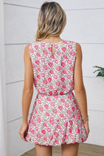 Load image into Gallery viewer, Pink Boho Floral Print Cropped Top Mini Skirt Set