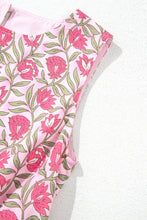 Load image into Gallery viewer, Pink Boho Floral Print Cropped Top Mini Skirt Set