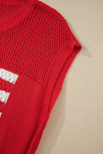 Load image into Gallery viewer, Sky Blue Flag Graphic Short Sleeve Sweater Top
