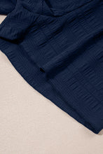 Load image into Gallery viewer, Dirty Blue Textured Ruffle Top and Shirred High Waist Shorts Set
