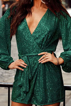 Load image into Gallery viewer, Sequin wrap dress
