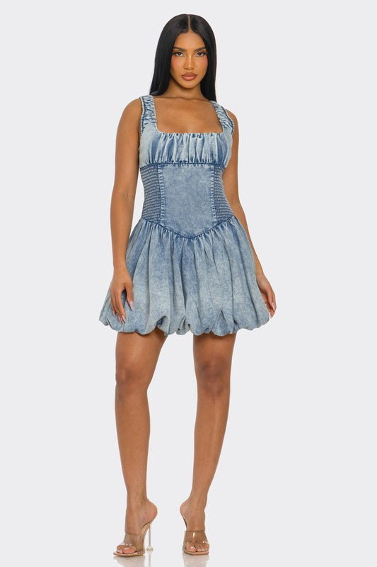 denim bubble dress Bubble Belle Denim Mini Dress Denim / L