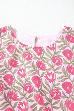 Load image into Gallery viewer, Pink Boho Floral Print Cropped Top Mini Skirt Set
