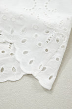 Load image into Gallery viewer, White Solid Color Eyelet Embroidered T Shirt Mini Dress
