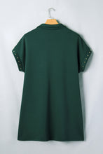 Load image into Gallery viewer, Evergreen Plus Size Glow Studded Zip up T Shirt Dress with Pockets
