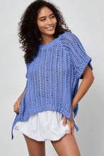 Load image into Gallery viewer, Apricot Plus Size Open Knit Bow Tie Short Sleeve Sweater
