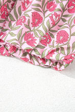 Load image into Gallery viewer, Pink Boho Floral Print Cropped Top Mini Skirt Set
