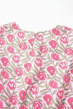 Load image into Gallery viewer, Pink Boho Floral Print Cropped Top Mini Skirt Set
