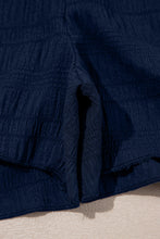 Load image into Gallery viewer, Dirty Blue Textured Ruffle Top and Shirred High Waist Shorts Set
