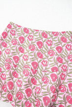 Load image into Gallery viewer, Pink Boho Floral Print Cropped Top Mini Skirt Set
