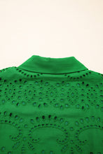 Load image into Gallery viewer, White Solid Color Eyelet Embroidered T Shirt Mini Dress
