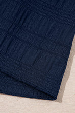 Load image into Gallery viewer, Dirty Blue Textured Ruffle Top and Shirred High Waist Shorts Set

