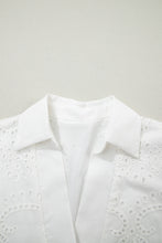 Load image into Gallery viewer, White Solid Color Eyelet Embroidered T Shirt Mini Dress
