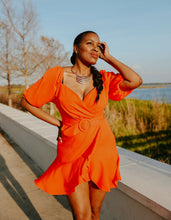 Load image into Gallery viewer, sexy orange mini dress - Glitz Chica Boutique
