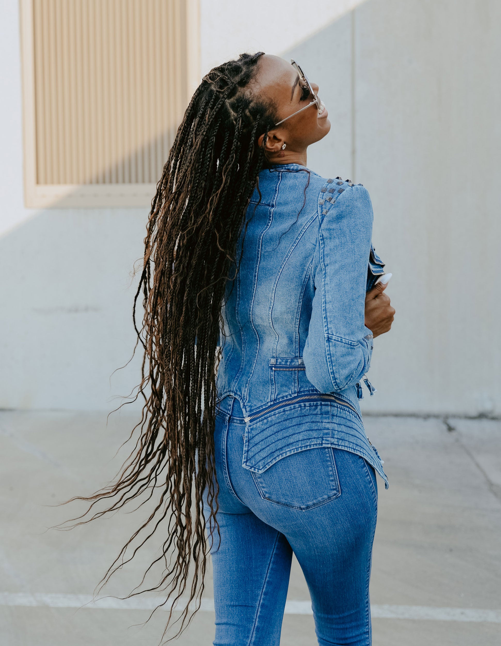 Spike Jacket - Blue Denim – Glitz Chica Boutique