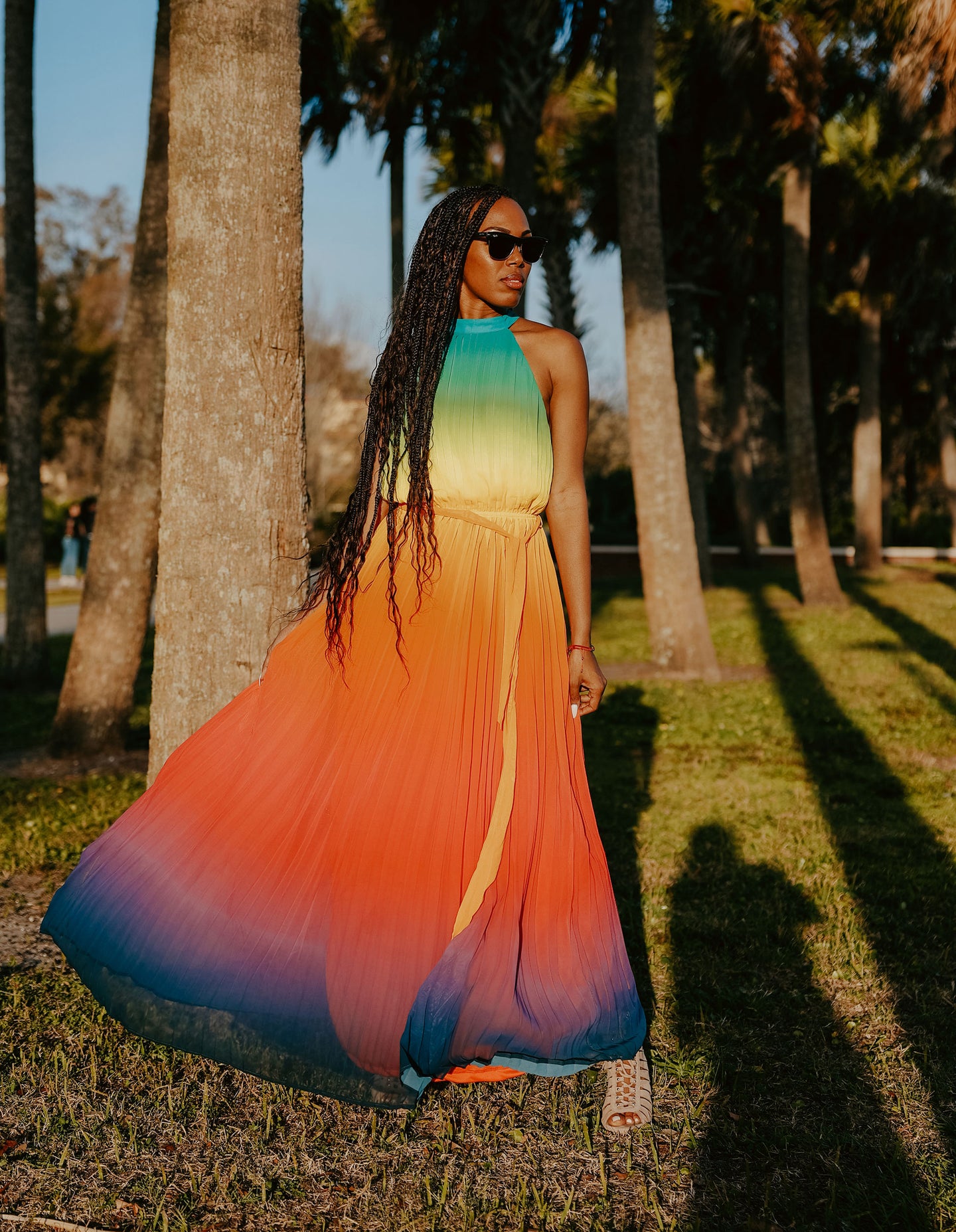 Ombre Rainbow Maxi Dress - Glitz Chica Boutique
